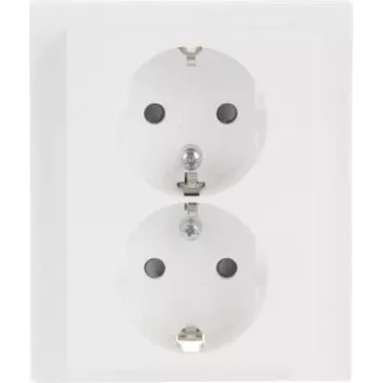 Busch-Jaeger SCHUKO dvigubas lizdas 202 EUJB-84, Alpine White, įleidžiamas, 2 x F tipo, 16 A