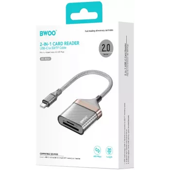 BWOO USB-C 2 viename SD/TF kortelių skaitytuvas (BO-BZ64)