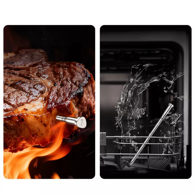 METAPEN Meatmeet X Pro Bluetooth/Wi-Fi virtuvės termometras su programėle kepsninei, orkaitei, rūkyklai - juodas