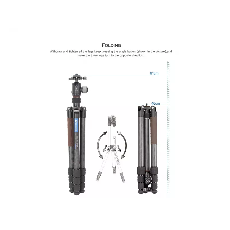 Leofoto Urban LX-284CT anglies pluošto kelioninis trikojis su XB-38 galvute