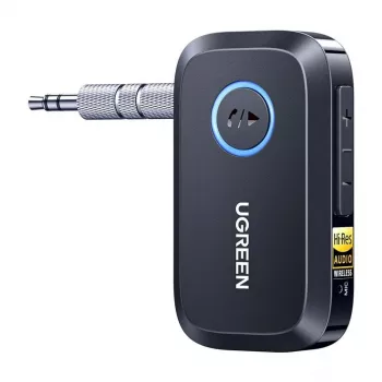 UGREEN Bluetooth 5.3 garso siųstuvas-imtuvas su LDAC, aptX HD, aptX Low Latency, 3,5 mm AUX/RCA/Optical, USB-C, Multi-point, TV, PC, namų stereo, automobilio garso sistemai (juoda)