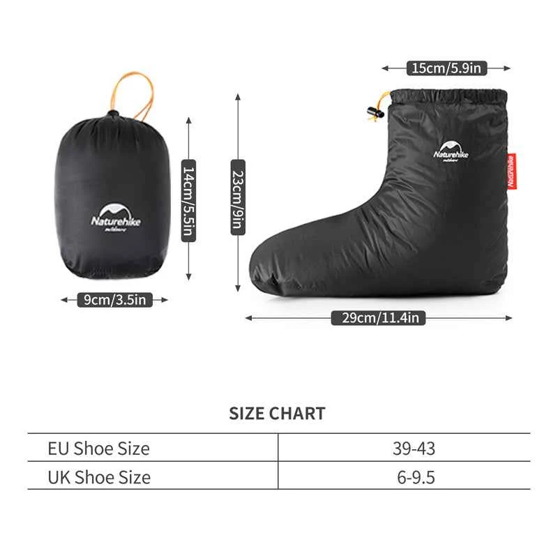 Naturehike Goose Down Ankeliniai Batai NH18S023-T Juoda Vidutinio dydžio