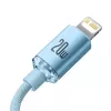Baseus Crystal Shine USB-C į Lightning laidas 20W, 1,2 m, mėlynas