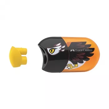 FABER-CASTELL Animals Eagle pieštukų drožtuvas, 2 skylutės, įvairiaspalvis