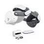BOBOVR M3 Pro+ baterijos dirželis su 6500 mAh baterija ir įkrovimo stotele, skirtas Meta Quest 3/3S - balta
