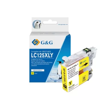 G&G Ninestar suderinama Brother LC-125XLY geltona rašalo kasetė