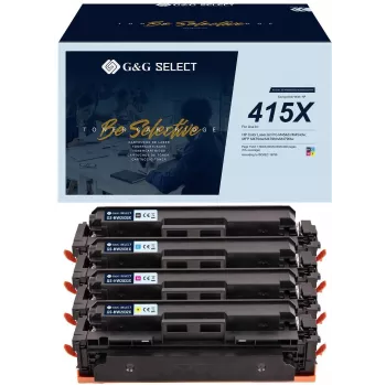 G&G GS-H415X-4P suderinami didelės išeigos tonerio kasetės 4 vnt. HP 415X (juoda, žydra, rausvai raudona, geltona)