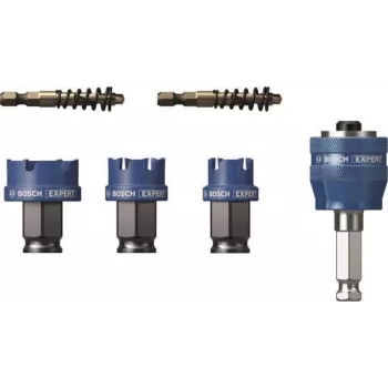 Bosch 2608901963 Progressor medienai ir metalui 7 vnt. skylėtųjų pjūklų rinkinys su Power Change Plus adapteriu ir HSS-G grąžtu