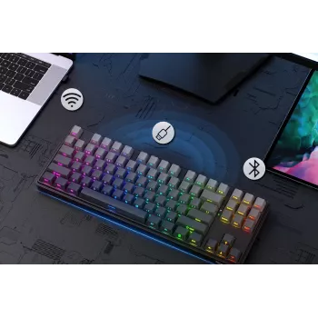 Redragon StarBlade K707SP-RGB-PRO mechaninė žaidimų klaviatūra, raudoni jungikliai, per klavišą RGB, pilno dydžio, laidinė USB, nuimamas riešo atramėlė, juoda