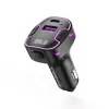 XO BCC12 Bluetooth 5.0 FM siųstuvas su dvigubu USB įkrovimu, laisvų rankų skambučiais, LED ekranu, USB/TF kortelės MP3 grotuvu, automobilio akumuliatoriaus įtampos monitoriumi, skirtas 12V/24V transporto priemonėms