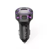 XO BCC12 Bluetooth 5.0 FM siųstuvas su dvigubu USB įkrovimu, laisvų rankų skambučiais, LED ekranu, USB/TF kortelės MP3 grotuvu, automobilio akumuliatoriaus įtampos monitoriumi, skirtas 12V/24V transporto priemonėms