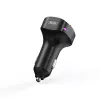 XO BCC12 Bluetooth 5.0 FM siųstuvas su dvigubu USB įkrovimu, laisvų rankų skambučiais, LED ekranu, USB/TF kortelės MP3 grotuvu, automobilio akumuliatoriaus įtampos monitoriumi, skirtas 12V/24V transporto priemonėms