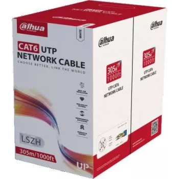DAHUA PFM923I-6UN-C CAT6 UTP ričių kabelis 305m baltas