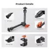 KF Magic Arm + Super Clamp tvirtinimo rinkinys su 1/4 colio ir 3/8 colio sriegiais, 15-55 mm žiaunomis, juodas