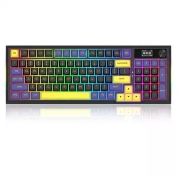 Redragon K725LBY-RGB-PRO Glintstone 75% belaidė mechaninė žaidimų klaviatūra (tri-režimė, karštai keičiami raudoni jungikliai)