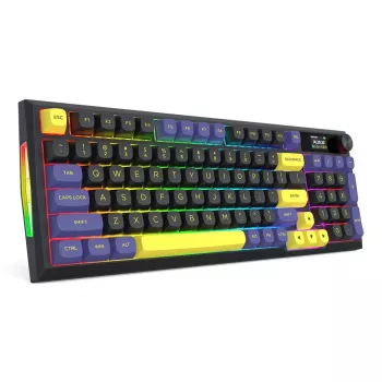 Redragon K725LBY-RGB-PRO Glintstone 75% belaidė mechaninė žaidimų klaviatūra (tri-režimė, karštai keičiami raudoni jungikliai)