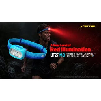 Nitecore UT27 MB 800 liumenų dvigubo spindulio priekinė lemputė su raudona šviesa