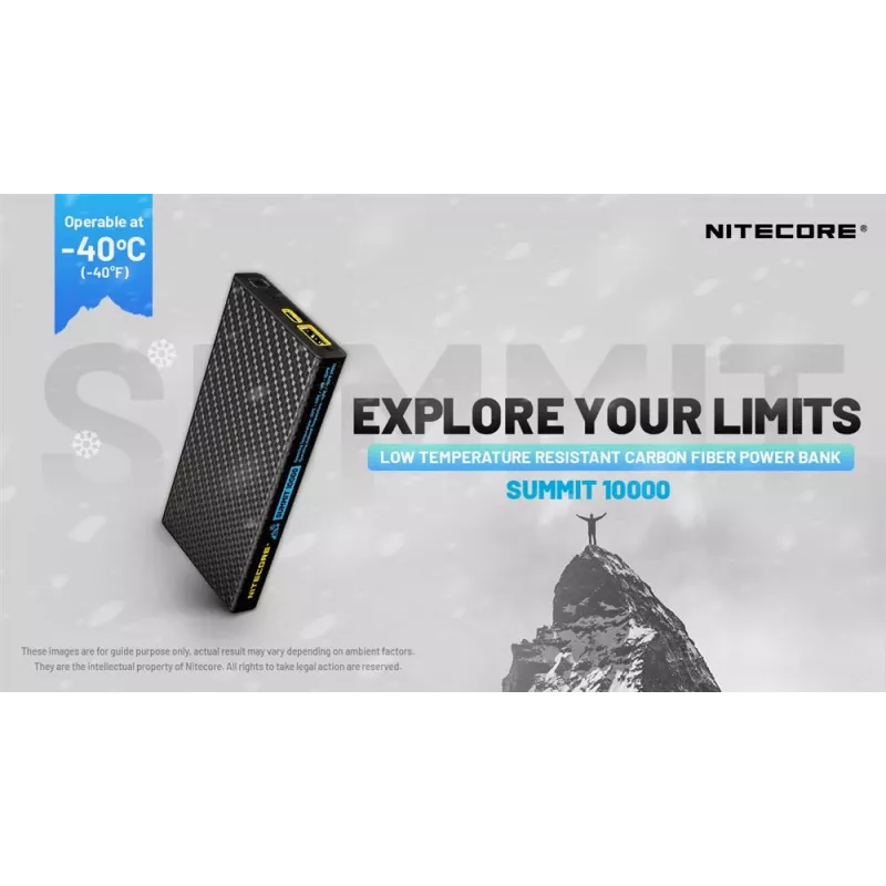 Nitecore Summit 10000 mAh 38.5W Power Bank juodos spalvos