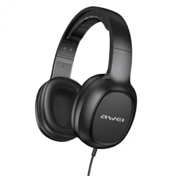 AWEI GM-6 Ausinės žaidimams su mikrofonu, laidinės 3,5 mm, 40 mm tvarkyklės, juodos