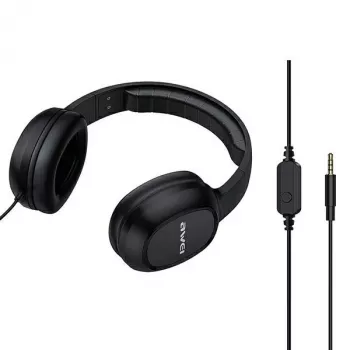 AWEI GM-6 Ausinės žaidimams su mikrofonu, laidinės 3,5 mm, 40 mm tvarkyklės, juodos