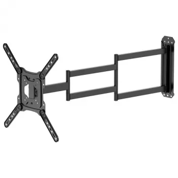Brateck LPA84-445XL pilno judesio TV/monitoriaus laikiklis sienai 37-80 colių ekranams, 50kg talpa, VESA iki 600x400, dviguba artikuliuojama ranka, matinė juoda