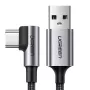 UGREEN US284 USB-A į USB-C stačiu kampu laidas, 3A, 3m, juodas