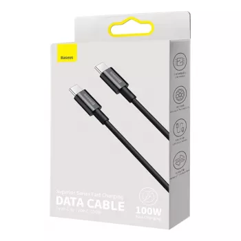 Baseus CATYS-C01 USB-C į USB-C 100W PD greito įkrovimo laidas, 2 m, juodas