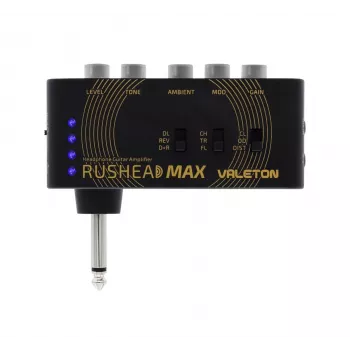 Valeton Rushead Max nešiojamas gitaros ausinių stiprintuvas su įmontuotais efektais ir įkraunama baterija