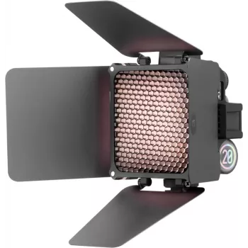 Zhiyun M20 Combo 20W dvispalvis LED vaizdo šviesos rinkinys su RGB, mini trikojis, difuzorius, grotelės, barndoors