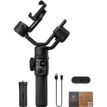 Zhiyun C030124ABR1 išmaniojo telefono gimbals 3 ašių su įmontuota užpildymo šviesa, Bluetooth 5.0, 2600mAh baterija, iki 25h veikimo, tinka 50-90mm telefonams, juoda