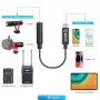 BOYA BY-K4 3,5 mm TRS moteriškas į USB-C vyrišką adapterio kabelis mikrofonams (6 cm, juodas)