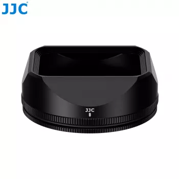 JJC LH-JXF23F28 objektyvo gaubtas ir dangtelio rinkinys, skirtas Fujifilm XF 23mm/27mm F2.8 R WR – juodas