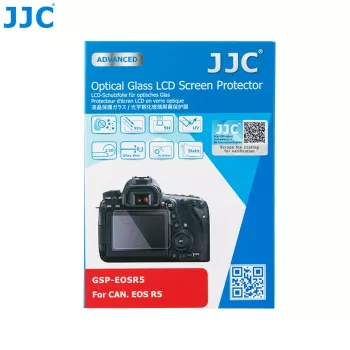 JJC Grūdinto stiklo ekrano apsauga Canon EOS R5 (9H, 0,3 mm, 2,5D, skaidri)