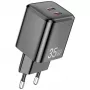 AWEI PD65-EU 35W GaN sieninis įkroviklis, 2x USB-C, juodas
