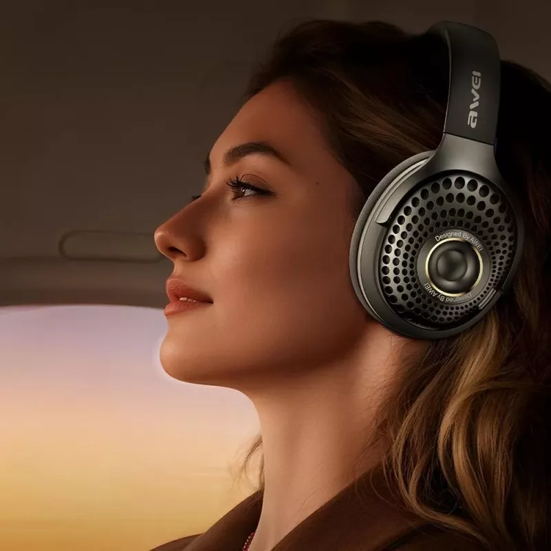 AWEI AT30 belaidės ausinės su Bluetooth 6.0, juodos
