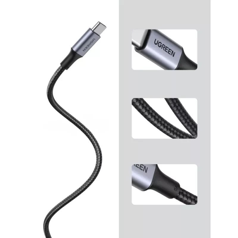 UGREEN USB-C į USB-C laidas 100W 5A juodas 1,5 m