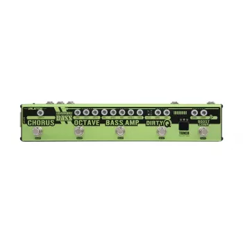 Valeton Dapper Bass daugiaefektinis bosinis pedalas su kompresoriumi, overdrive/fuzz, bosiniu stiprintuvu, chorus, oktava ir derintuvu