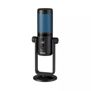 BOYA BY-PM740 belaidis kondensatorinis mikrofonas su 4 kryptinėmis diagramomis, 2,4 GHz, USB-A ir 3,5 mm, juodos spalvos