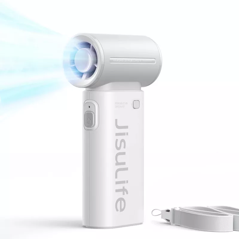JISULIFE Life9 3600mAh nešiojamas ventiliatorius su power bank funkcija – pilka