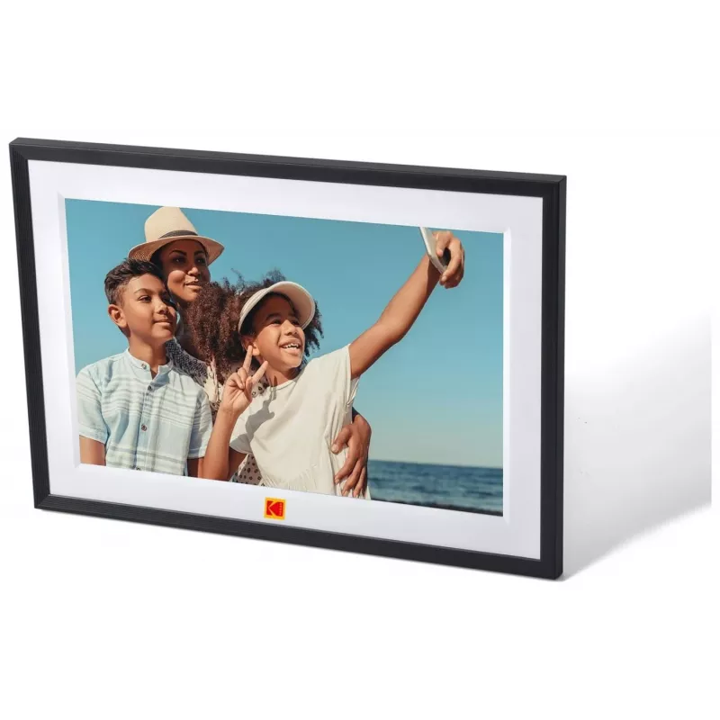 KODAK RCF-1018 10,1 colio Wi-Fi skaitmeninis nuotraukų rėmelis su IPS jutikliniu ekranu, 16GB, juodas
