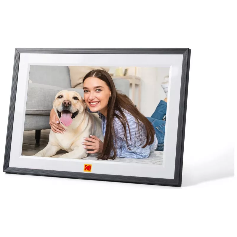 KODAK RCF-1018 10,1 colio Wi-Fi skaitmeninis nuotraukų rėmelis su IPS jutikliniu ekranu, 16GB, juodas