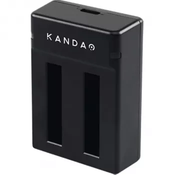 Kandao QooCam EGO dvigubas baterijų įkroviklis su USB-C, LED indikatoriais, apsauga nuo perkrovimo