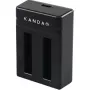 Kandao QooCam EGO dvigubas baterijų įkroviklis su USB-C, LED indikatoriais, apsauga nuo perkrovimo