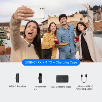 BOYA BY-V4U USB-C belaidė užsegama mikrofono sistema