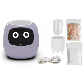 PLANTSIO IVY išmanusis kambarinis sodas, violetinis, 6 vazonėlių hidroponinė sistema su 23W pilno spektro LED, 1,5L rezervuaru, automatiniu apšvietimu, jutikliniu skydeliu