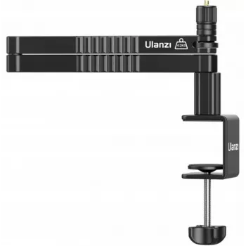 ULANZI LS26 mikrofono stovas su besisukančia rankena ir stalo spaustuku, 750 mm siekis, aliuminio lydinys, juodas