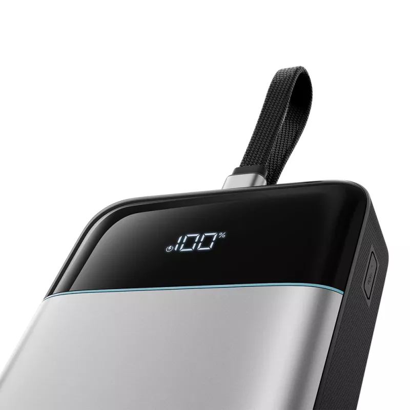 CUKTECH LPB252N 25000mAh 120W Power Bank su įmontuotu USB-C laidu, pilka