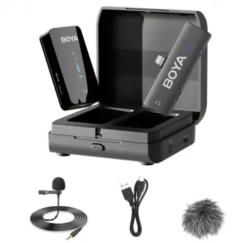BOYA BY-XM6-K3 2,4 GHz belaidė lavalier mikrofonų sistema iOS įrenginiams su Lightning jungtimi