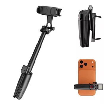 ULANZI Mini Selfie lazda su trikojis ir Bluetooth nuotolinio valdymo pultu, juoda
