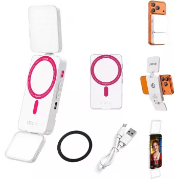 ULANZI GL01 GlowUp MagSafe LED apšvietimas selfiems, iPhone, 2500K-9000K, CRI 97, baltas